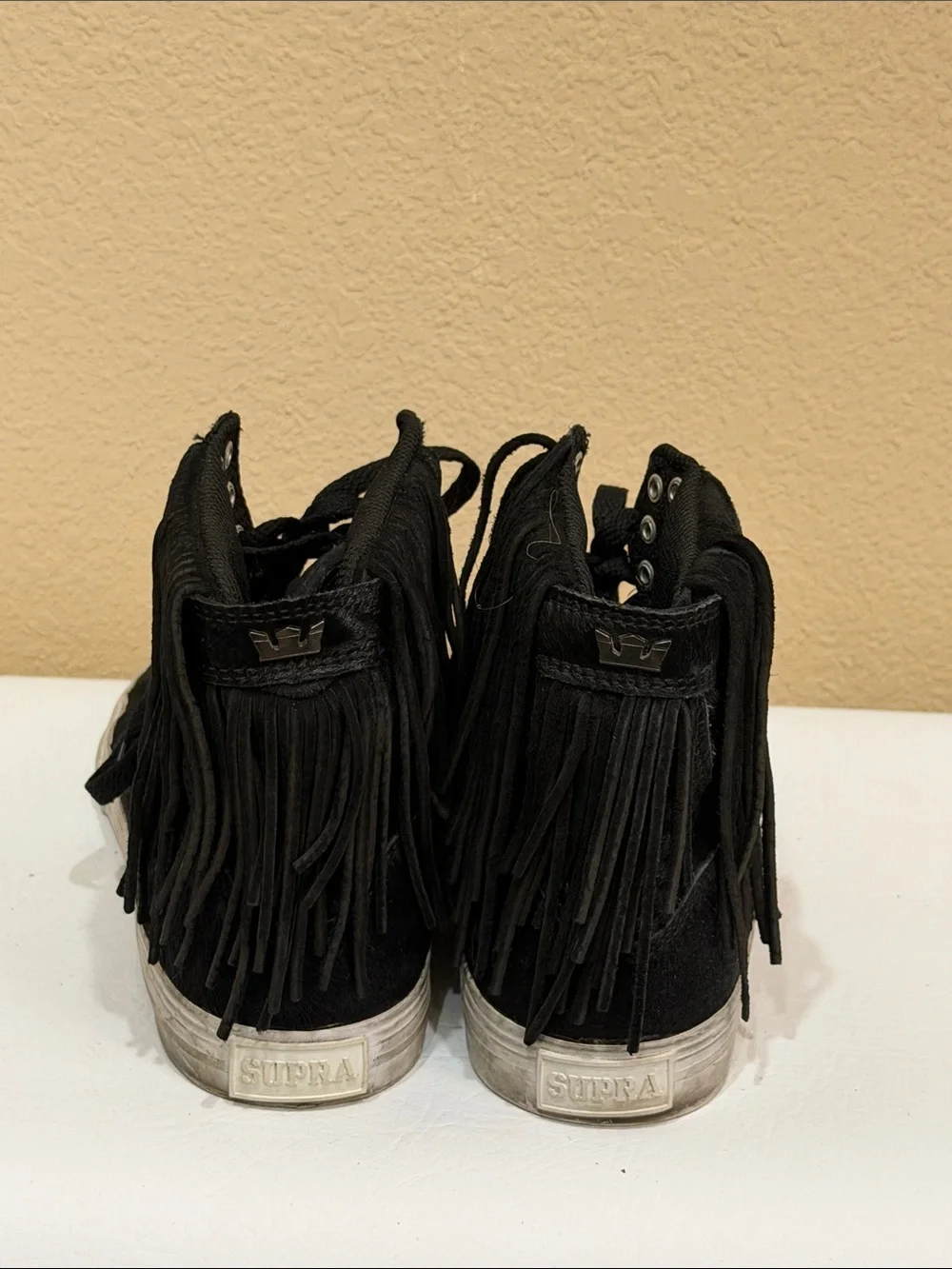 Supra Women's Black Fringe High-Top Sneakers
